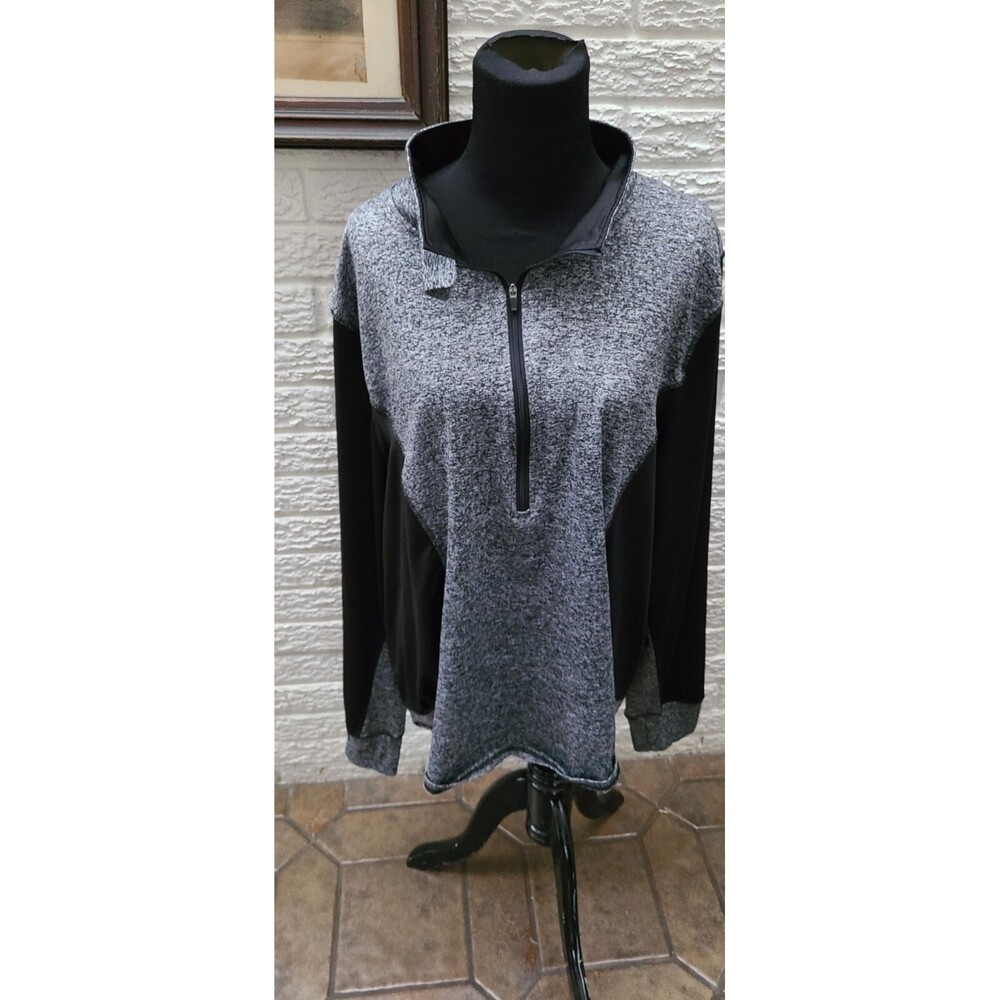 Zelos Curvy 3XL Hoodie Full Zip Black and grey athletic casual wear